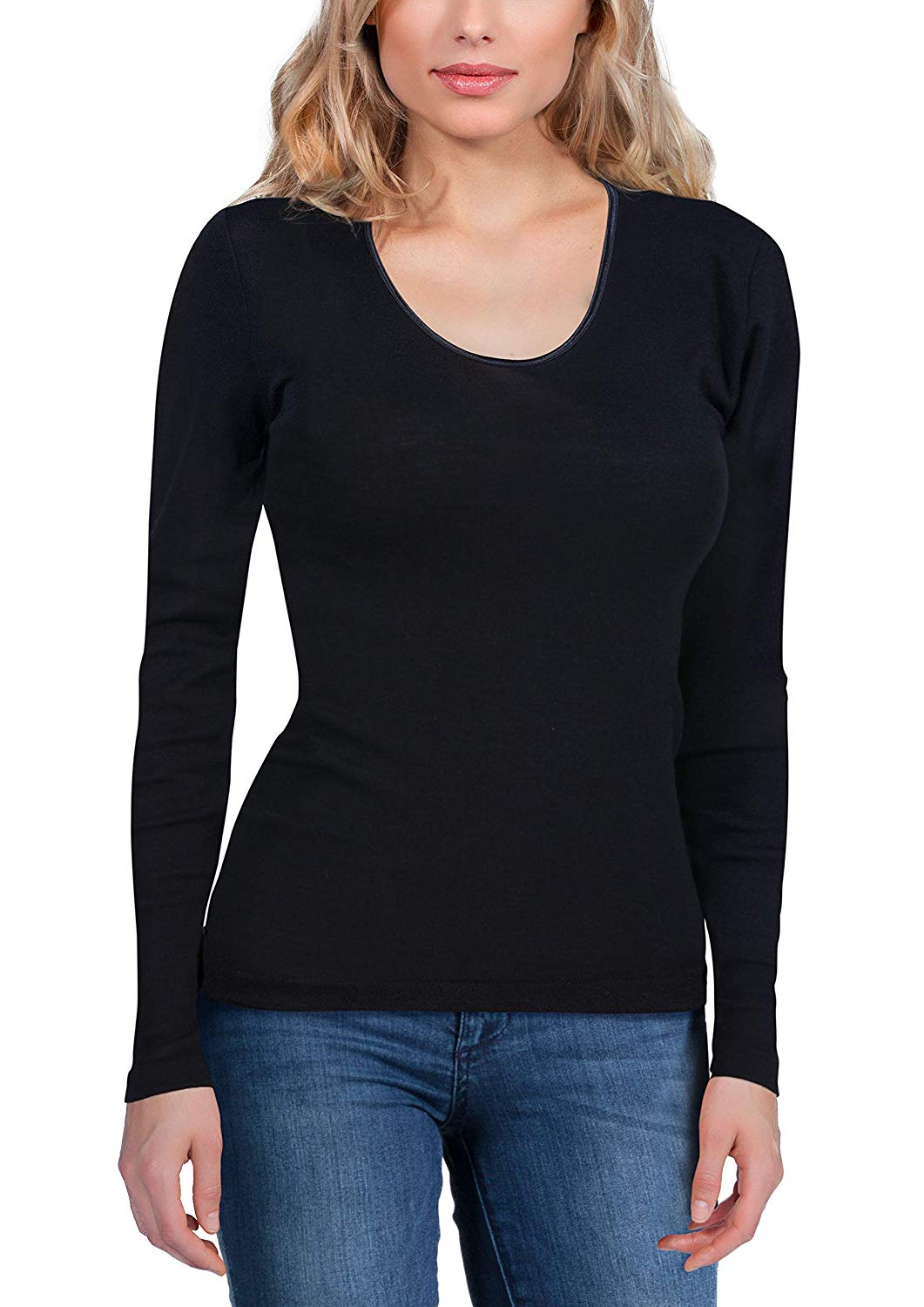 tittimitti EGi Luxury Merino Wool Silk Women's Long Sleeve T-Shirt. Proudly Made in Italy (143) — size reference