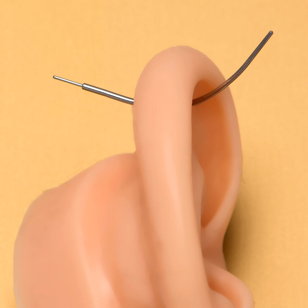 BodyCandy Stainless Steel Curved Insertion Tool, Threadless Insertion Pin Taper — lifestyle context