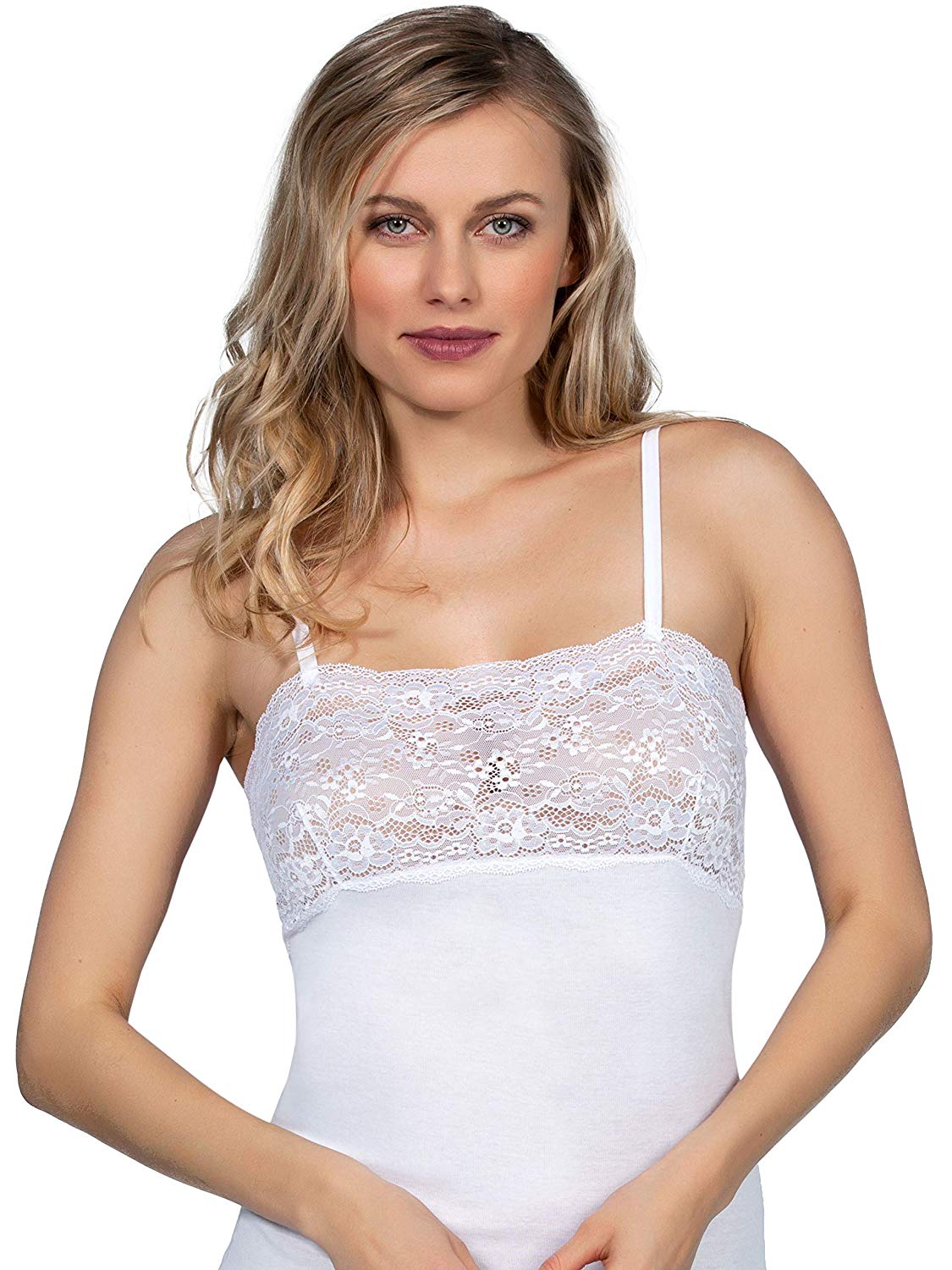 tittimitti Mare Luxury 100% Mako Cotton Women's Lace-Trimmed Camisole. Proudly Made in Italy (262) — main product shot