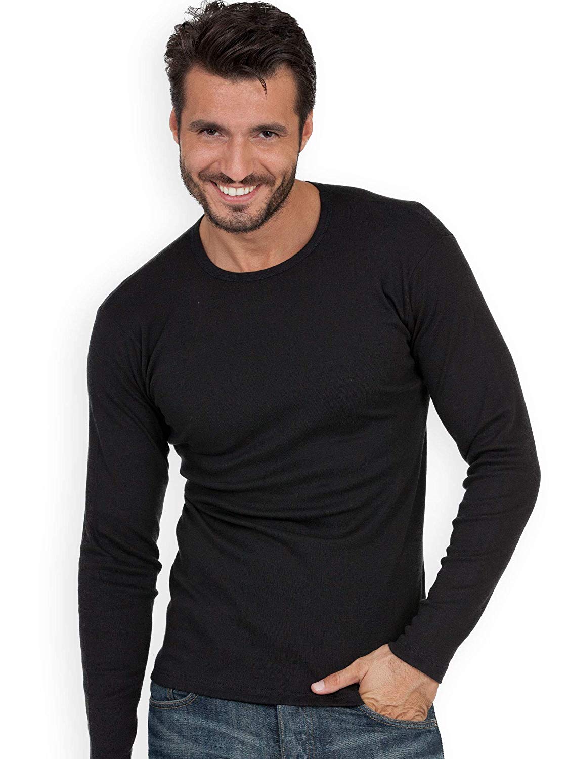 tittimitti BASIC COTTON Free Spirit Premium Quality 100% Brushed Cotton Men's Long Sleeve Made in Italy (952) — main product 