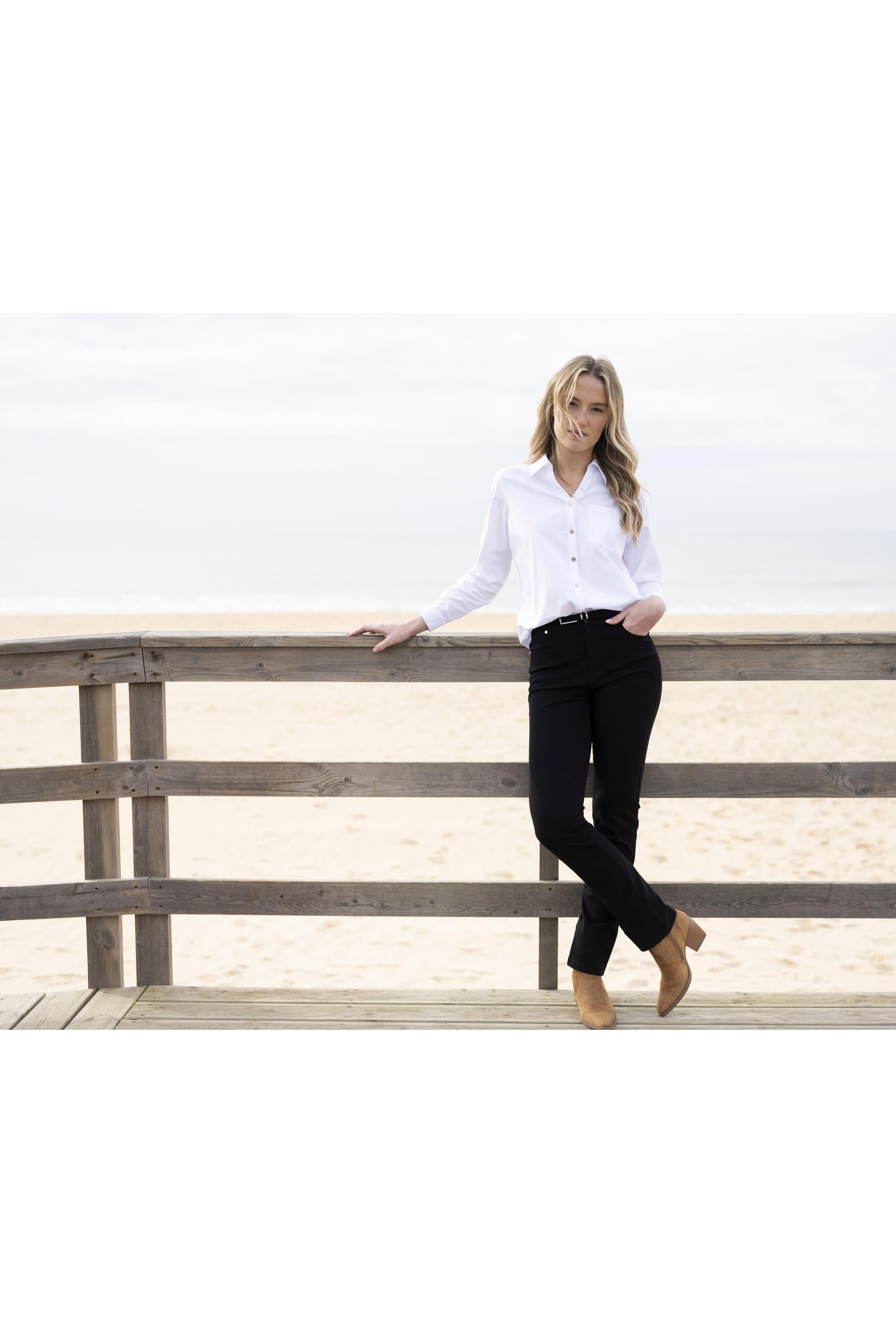 KADOU BOUTIQUE Classic Cotton Button-Down Shirt — in-use photo