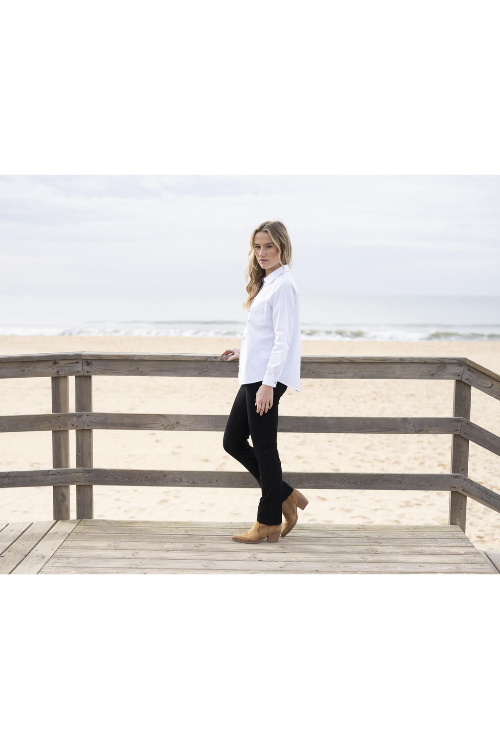 KADOU BOUTIQUE Classic Cotton Button-Down Shirt — size reference