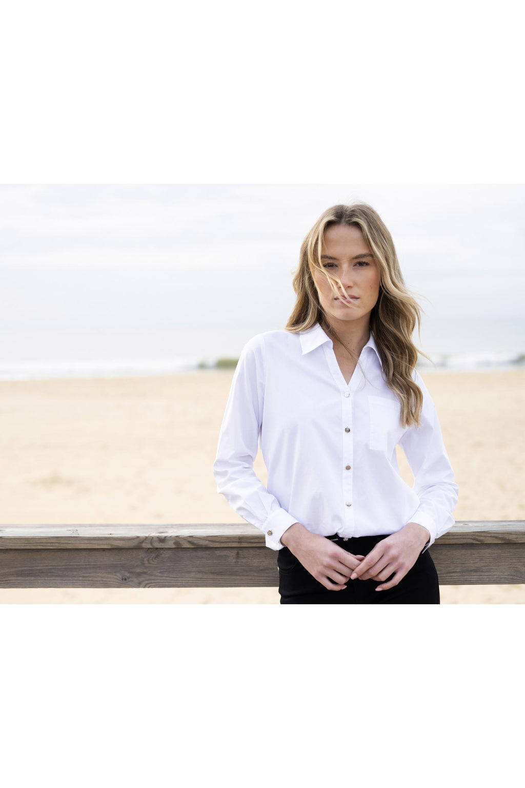 KADOU BOUTIQUE Classic Cotton Button-Down Shirt — main product shot