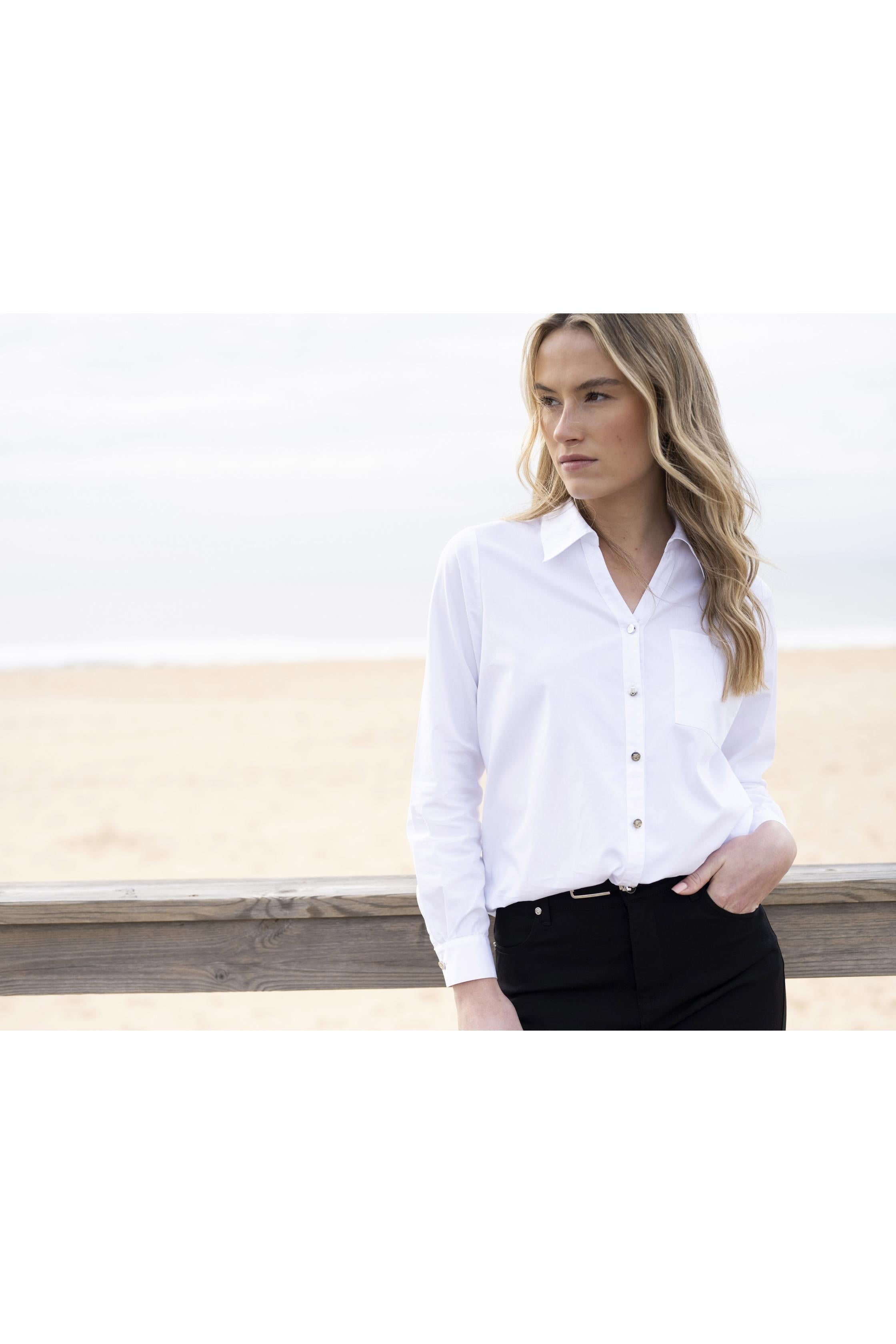 KADOU BOUTIQUE Classic Cotton Button-Down Shirt — lifestyle context