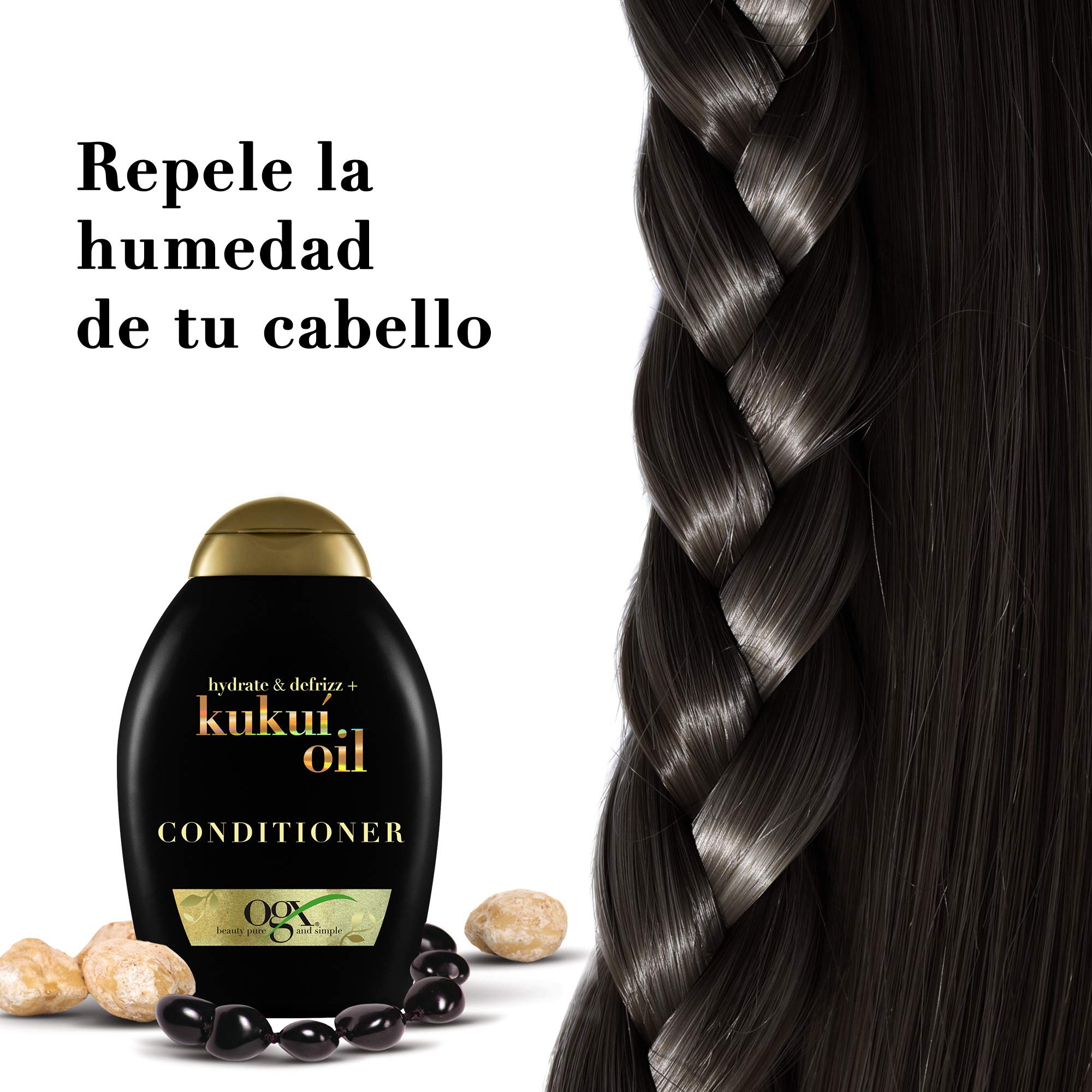 OGX Kukui Oil Conditioner - Moisturizing Anti-Frizz Hair Care for Dry Damaged Hair