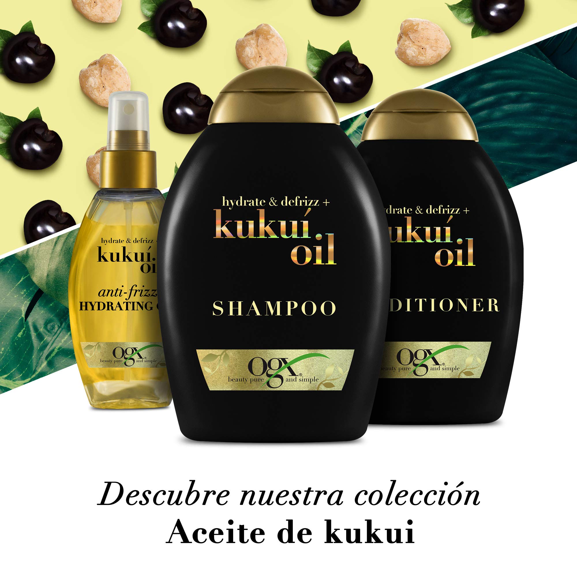 OGX Kukui Oil Conditioner - Moisturizing Anti-Frizz Hair Care for Dry Damaged Hair