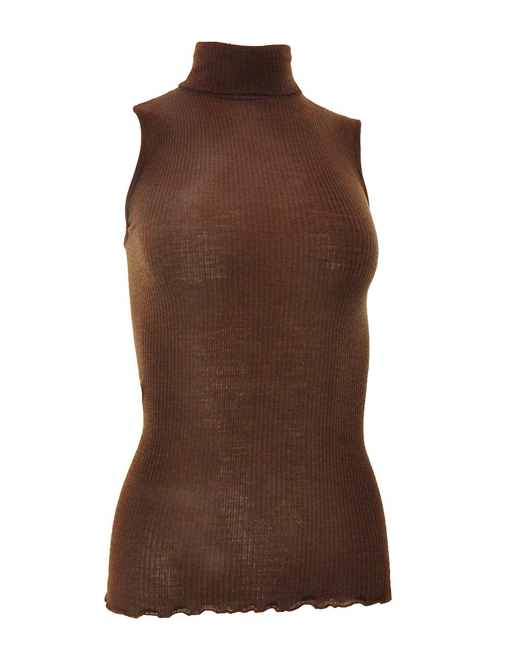 tittimitti EGi Luxury Wool Silk Turtleneck Sleeveless Top. Proudly Made in Italy (1484) — side view