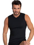 BASIC COTTON Free Spirit Premium Quality 100% Cotton Men's V - Neck Sleeveless T-Shirt Made in Italy (907) — view 2