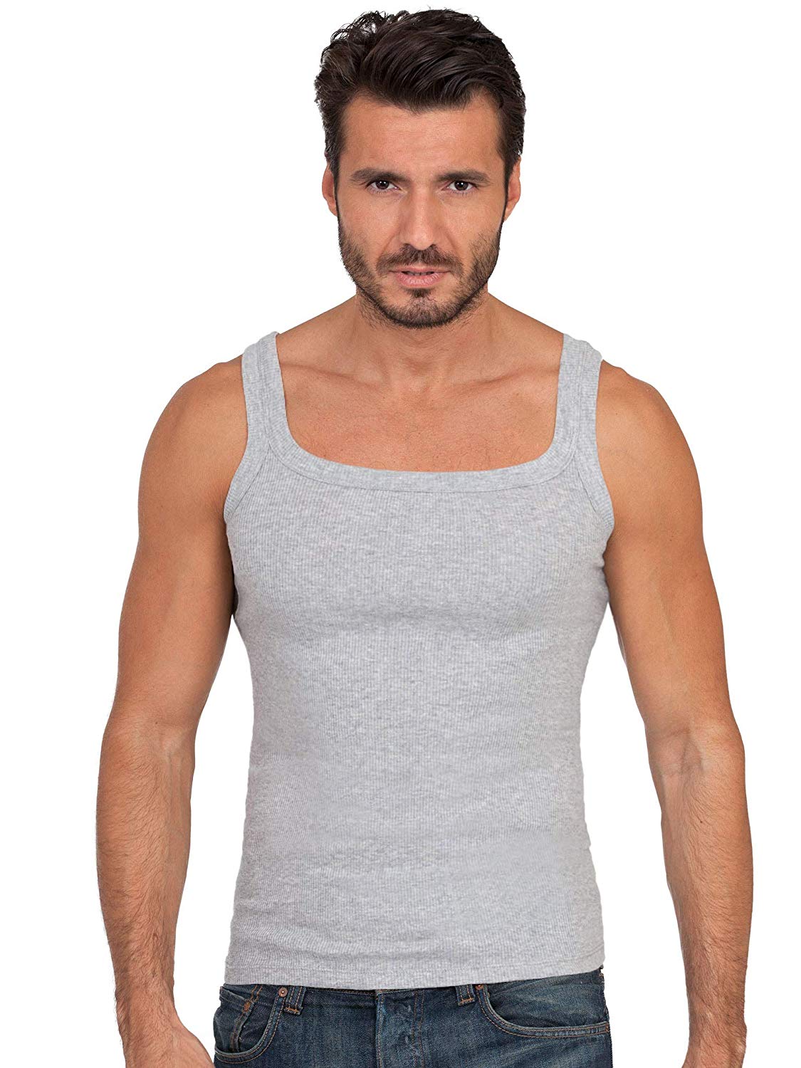 tittimitti BASIC COTTON Free Spirit Premium Quality 100% Ribbed Cotton Men's Muscle Shirt Made in Italy (901) — main product 