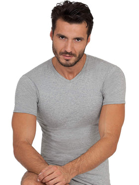 BASIC COTTON Free Spirit Premium Quality 100% Cotton Men's V - Neck T-Shirt. Proudly Made in Italy (905)