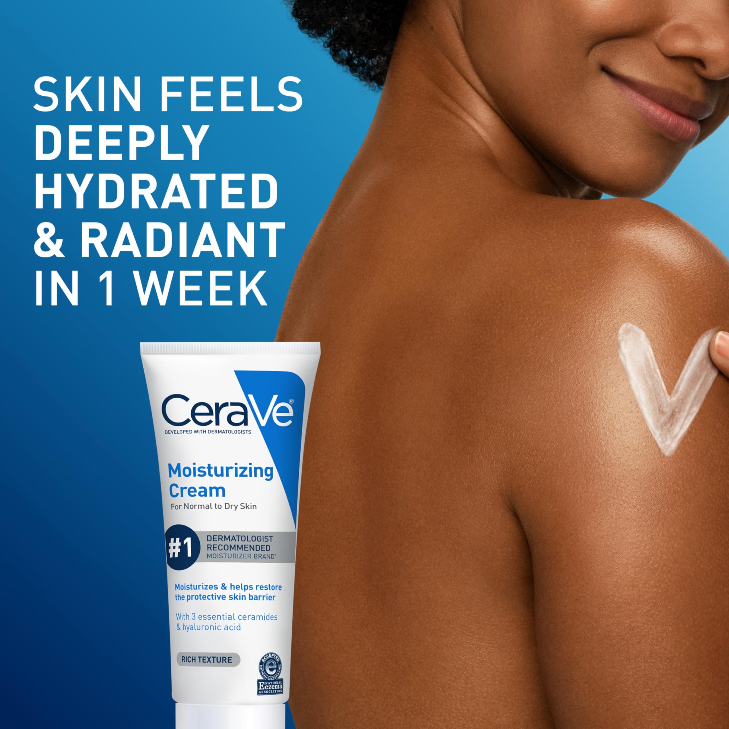 CERAVE Moisturizing Face Cream with SPF 50 - Hydrating, Non-Comedogenic Skincare for Normal to Dry Skin