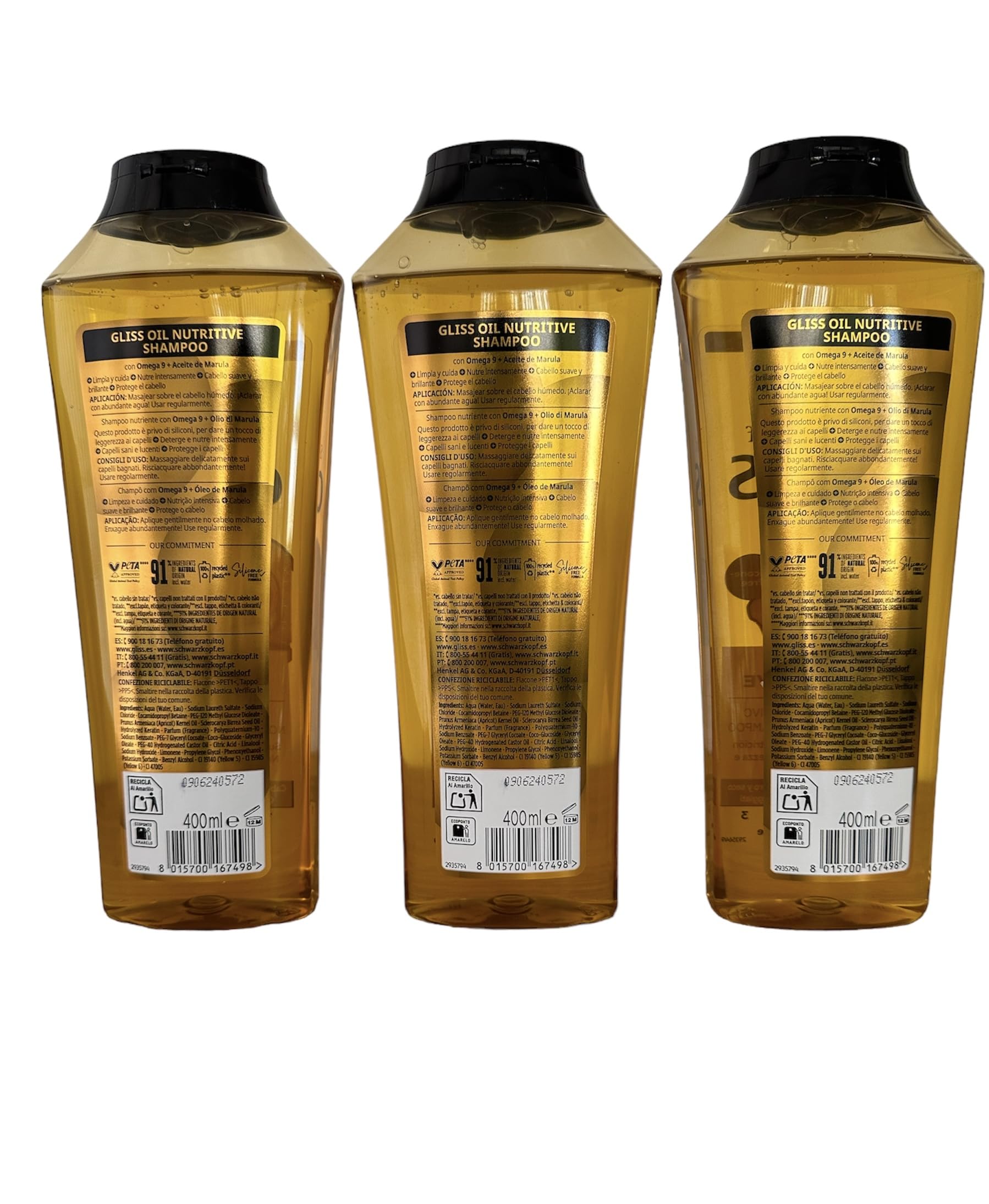 Gliss Split Hair Miracle Shampoo 400ml - Repairing Formula for Damaged Hair, Split Ends, and Nourishment