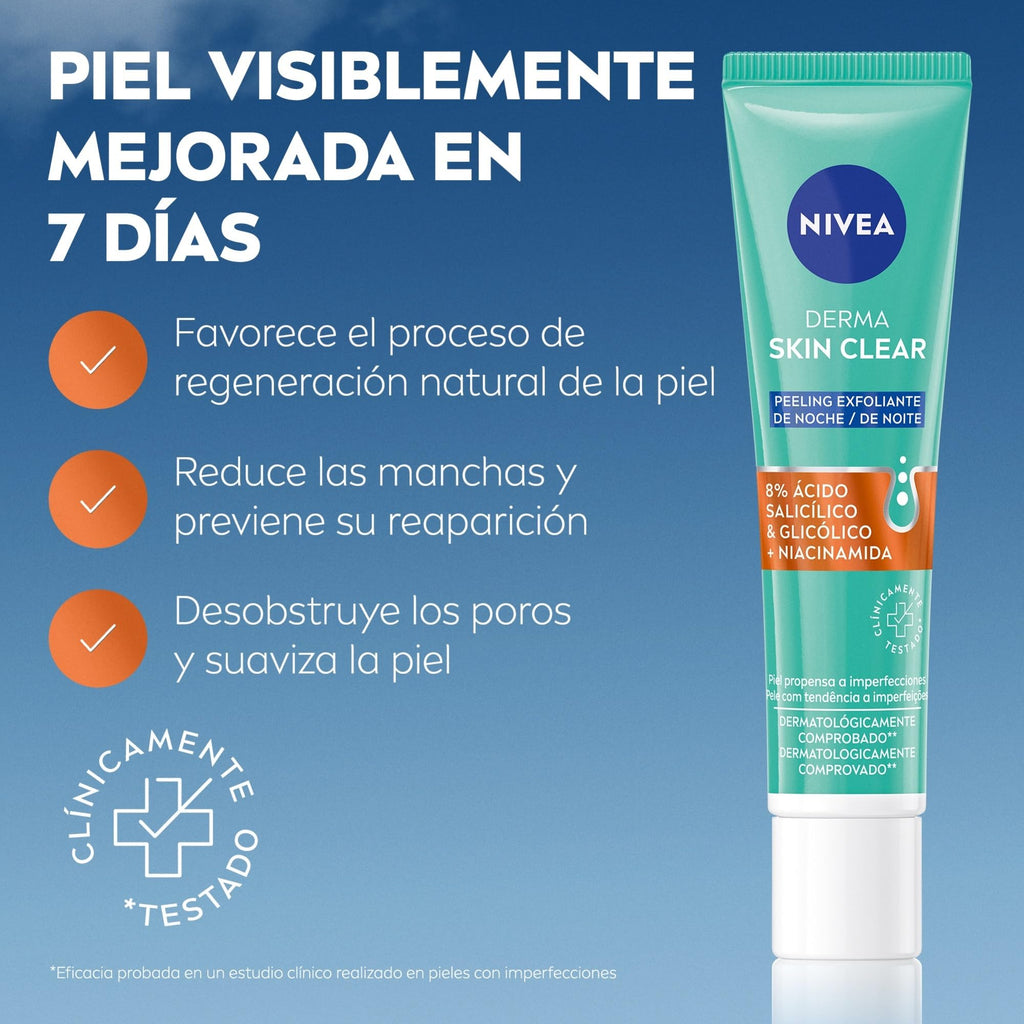 Nivea Derma Skin Clear Night Exfoliator - Acne Care | 40ml