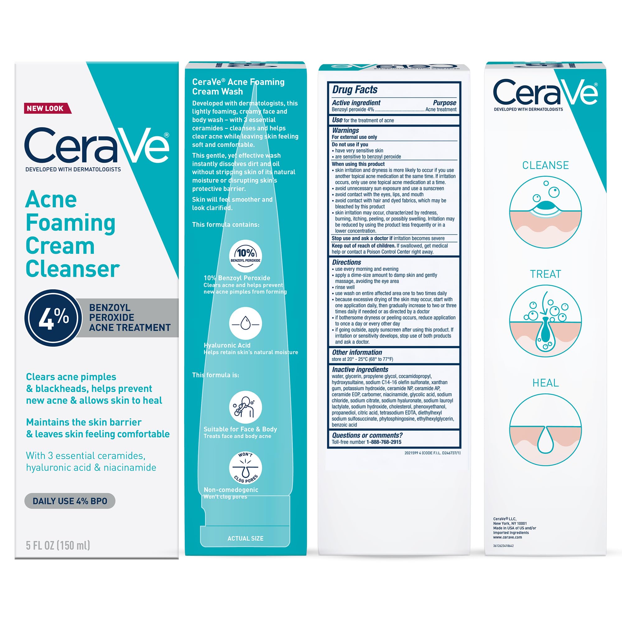CeraVe Foaming Cleanser - 4 Pack | 20ml Each
