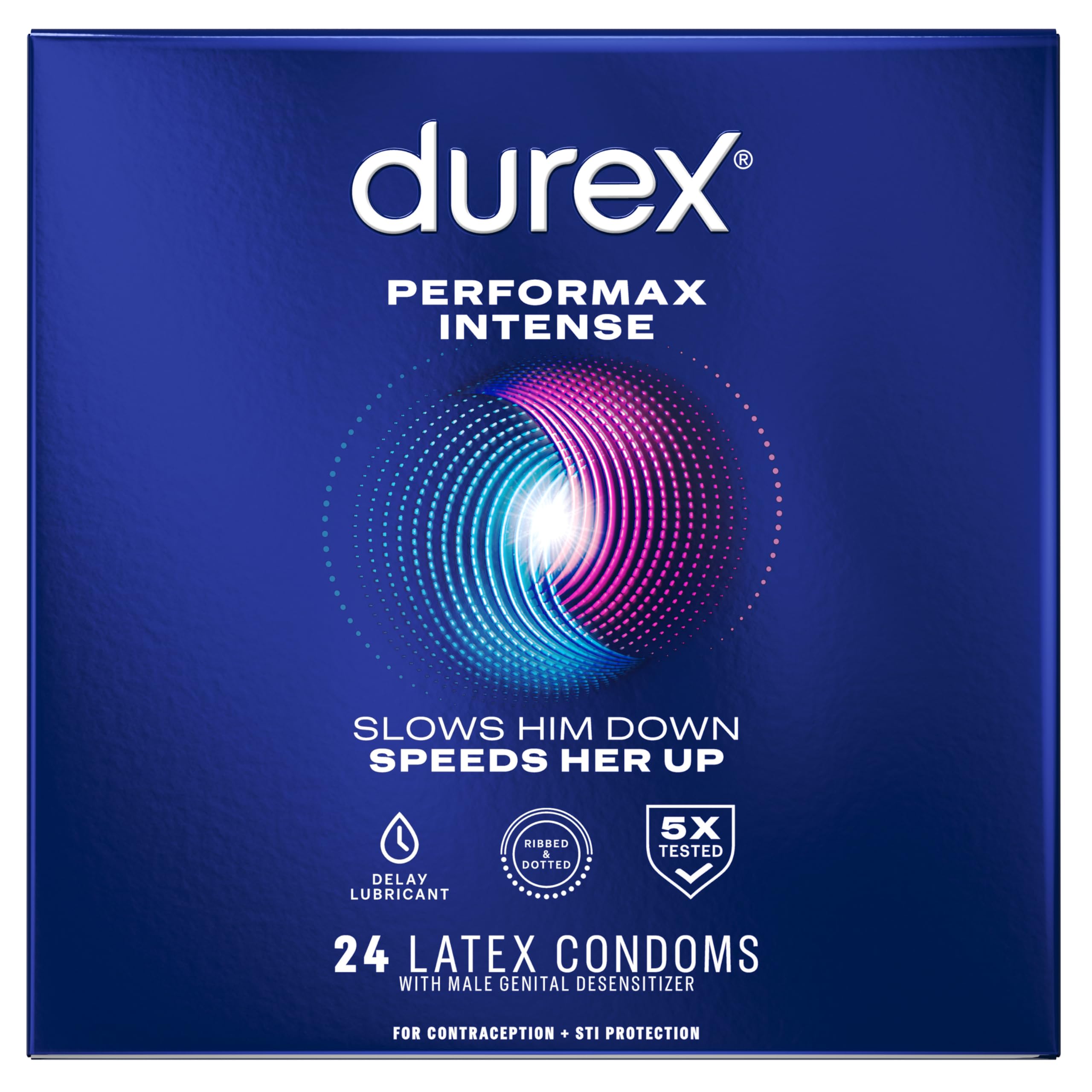Durex Intense Condoms - 10 Pack, Enhanced Sensation for Intimate Protection & Pleasure