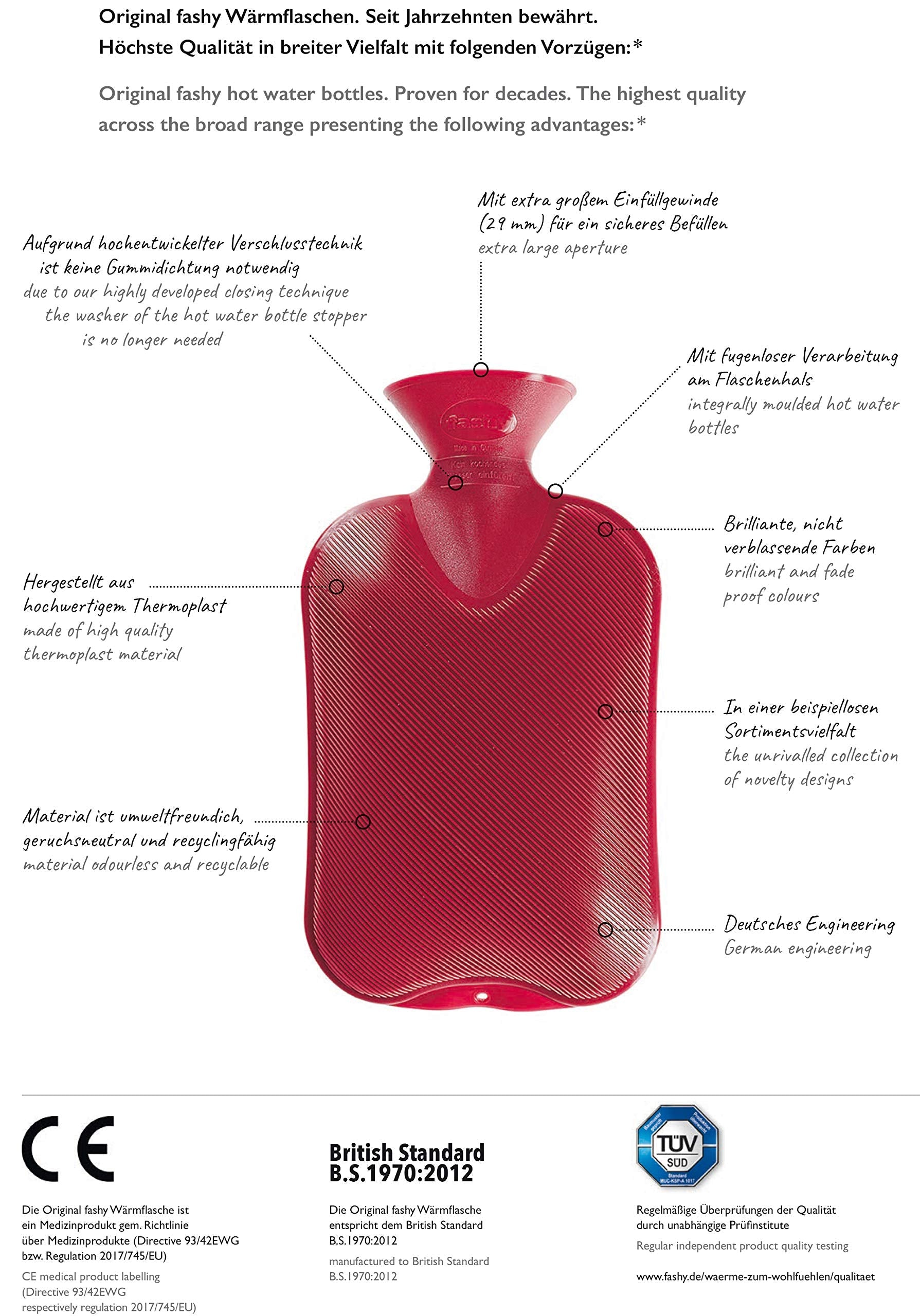 Fashy Hot Water Bottle - Tubeless Design | 2L