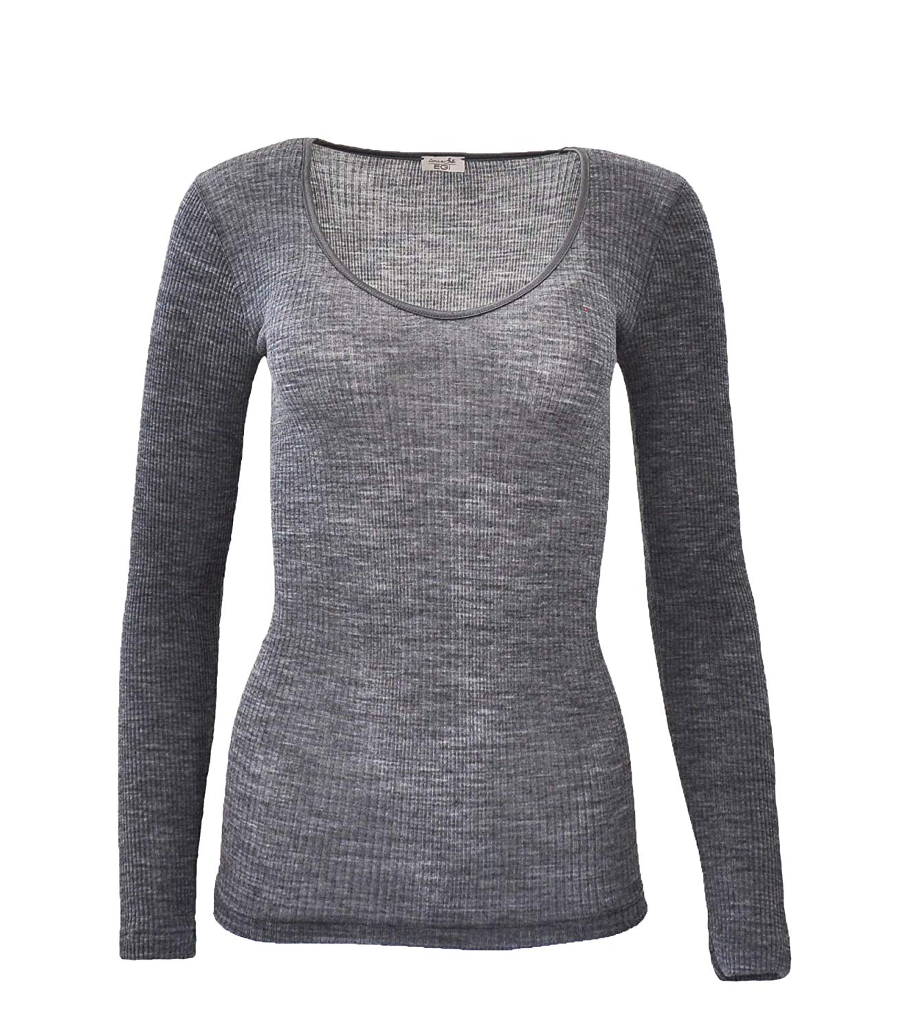 tittimitti EGi Luxury Wool Silk Long Sleeve Top with Satin Trim. Proudly Made in Italy (1437) — side view
