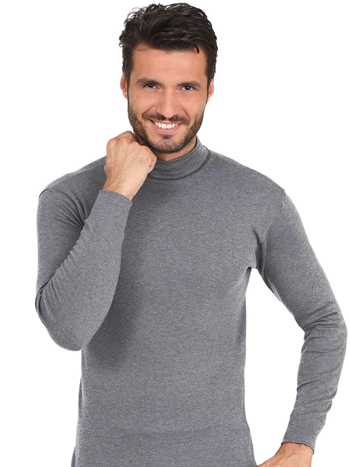 BASIC COTTON Free Spirit Premium Quality 100% Brushed/Fleece Cotton Men's Turtleneck Made in Italy (955) — view 7