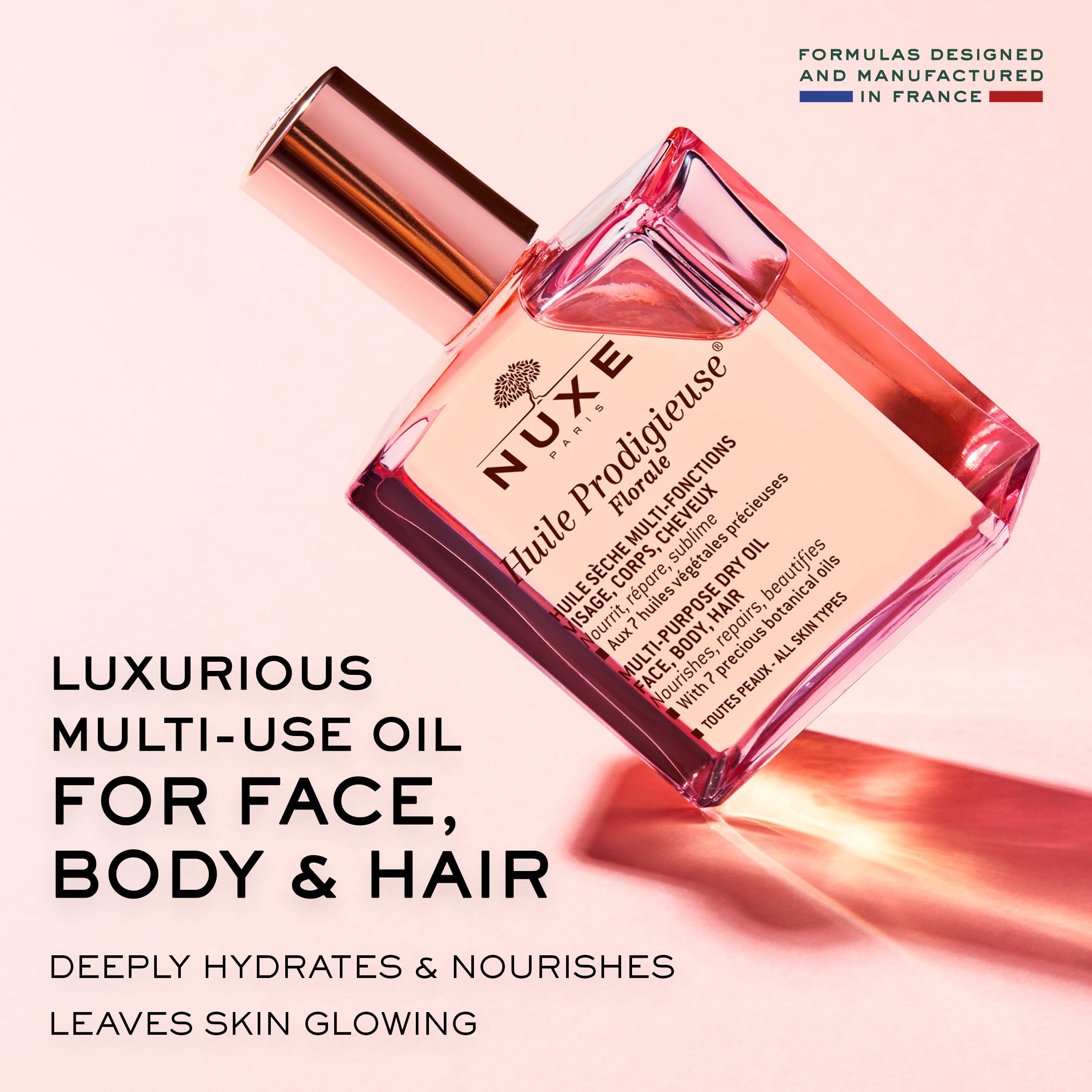 Nuxe Huile Prodigieuse Florale: Multi-Purpose Floral Dry Oil for Intense Hydration, Natural Radiance for Face, Body & Hair - 50ml