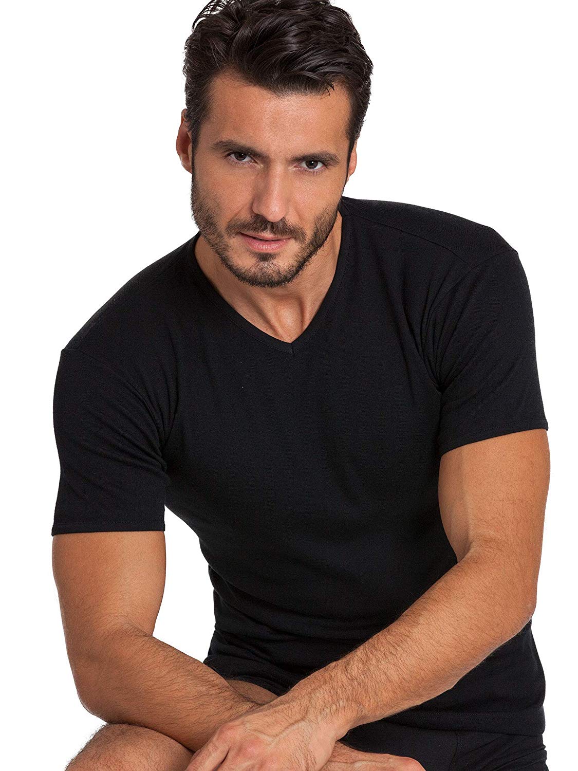 tittimitti BASIC COTTON Free Spirit Premium Quality 100% Cotton Men's V - Neck T-Shirt. Proudly Made in Italy (905) — lifesty