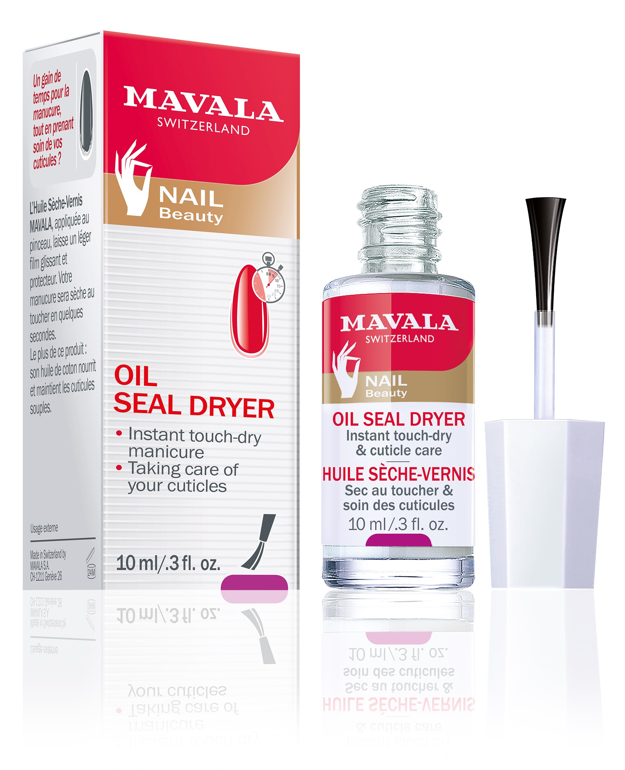 Mavala Nail Care Oil - Quick Dry Nail Polish & Moisturizing Cuticle Oil for Dry Nails - 10ml