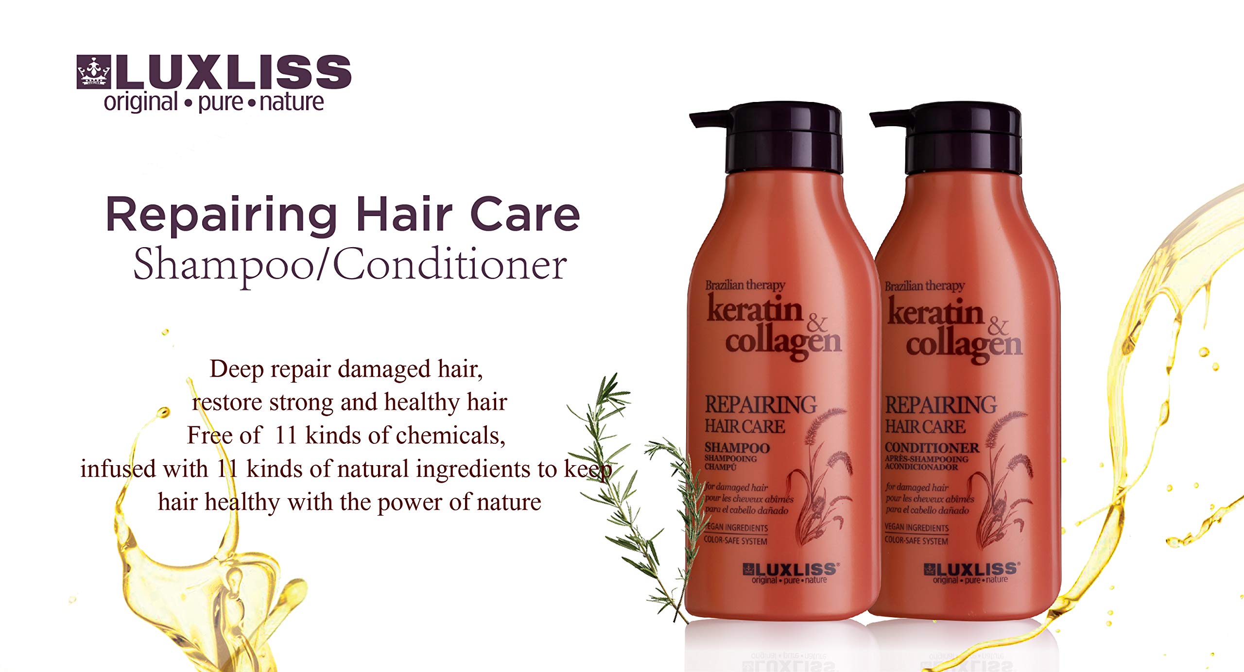 Luxliss Keratin Collagen Repairing Hair Care Conditioner 500 ml