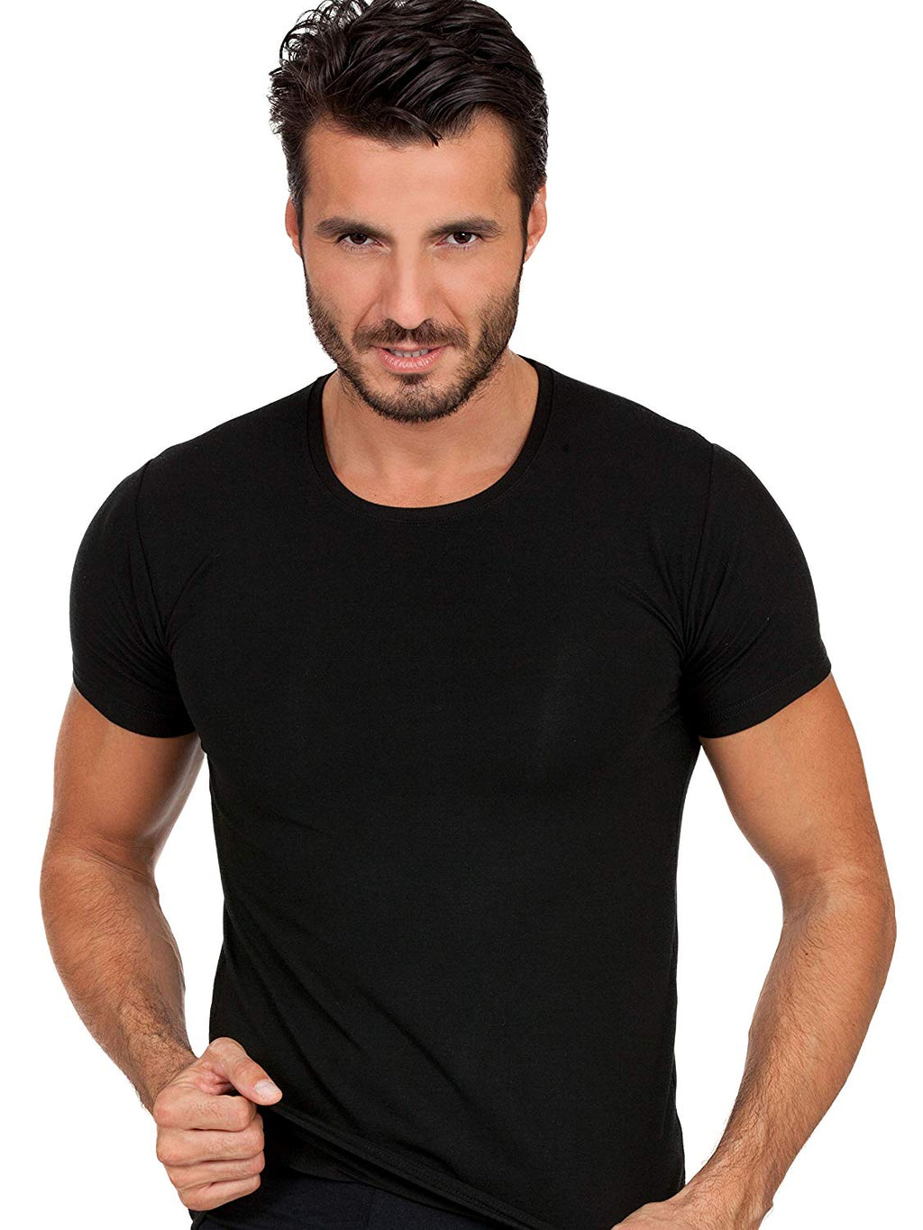 tittimitti EGI Luxury Modal Men's V-Neck T-Shirt. Proudly Made in Italy (1185) — detail close-up