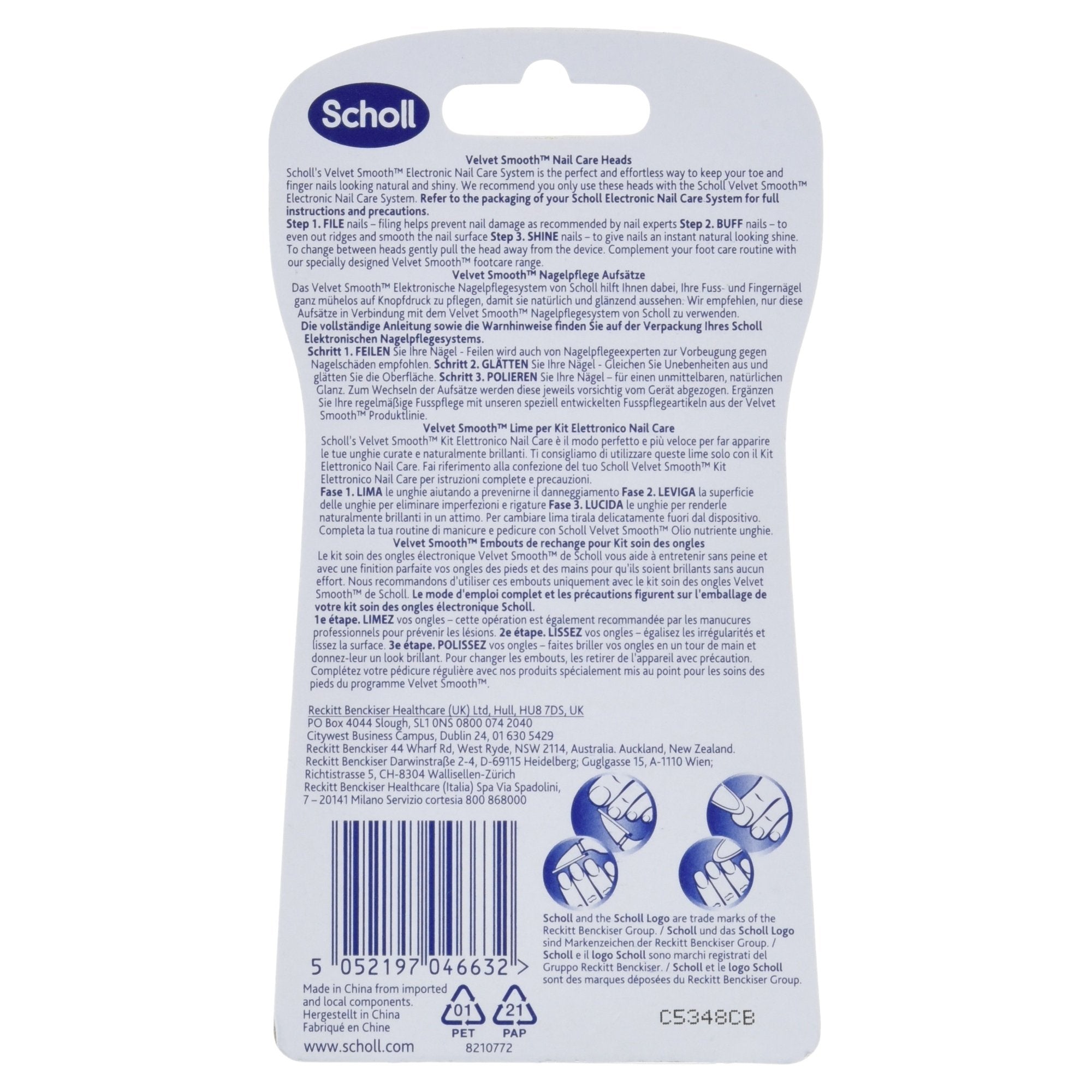 Scholl Electronic Nail Care Replacement Heads 3