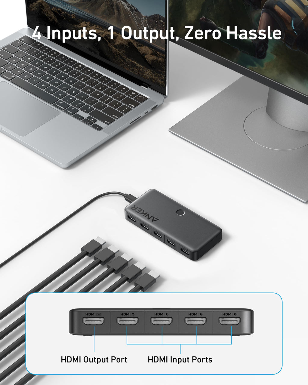 Anker HDMI Switch (4 in 1 Out, 4K HDMI), view 2