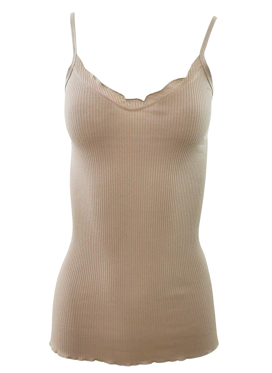 tittimitti BASIC COTTON Free Spirit Premium Quality 100% Cotton Women's Spaghetti Straps Top Made in Italy (601) — fabric or 