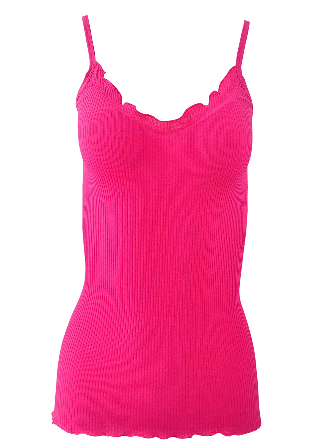 tittimitti BASIC COTTON Free Spirit Premium Quality 100% Cotton Women's Spaghetti Straps Top Made in Italy (601) — in-use pho