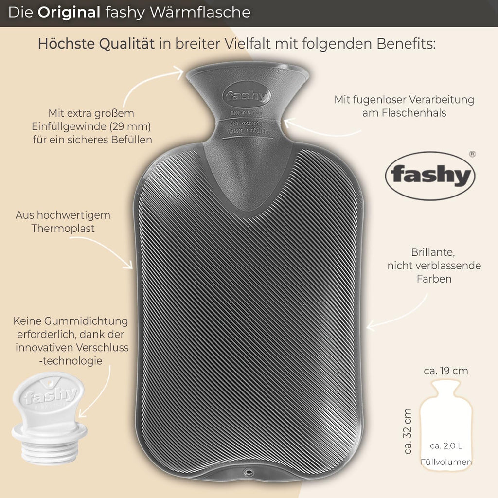 Fashy Hot Water Bottle Red - 2 Liter Capacity | Certified Quality
