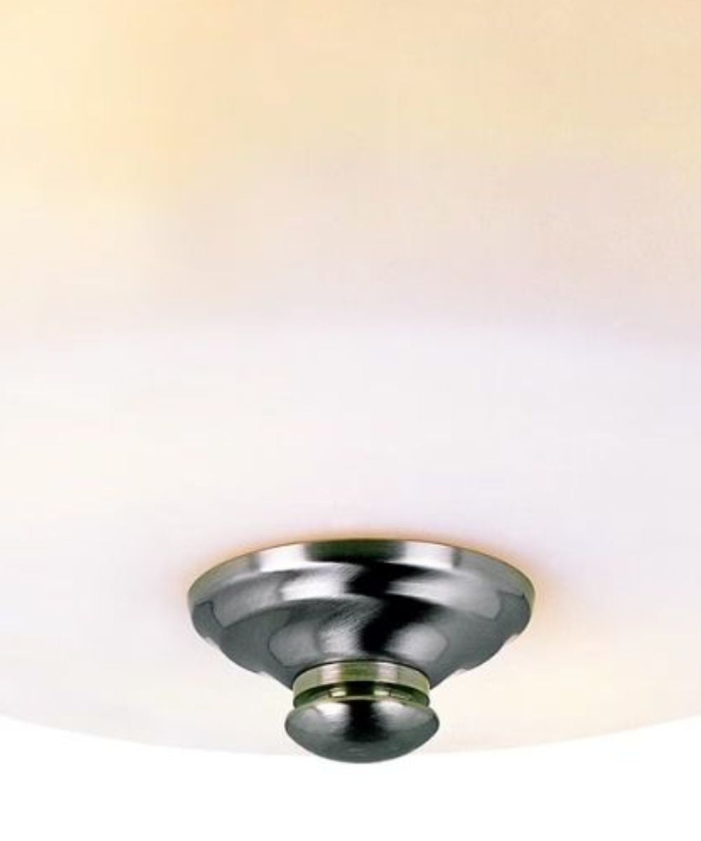 13"W 2-Light Brushed Nickel with White Frosted Glass Shade Flush Mount Light Fixture – LampsUSA, view 6