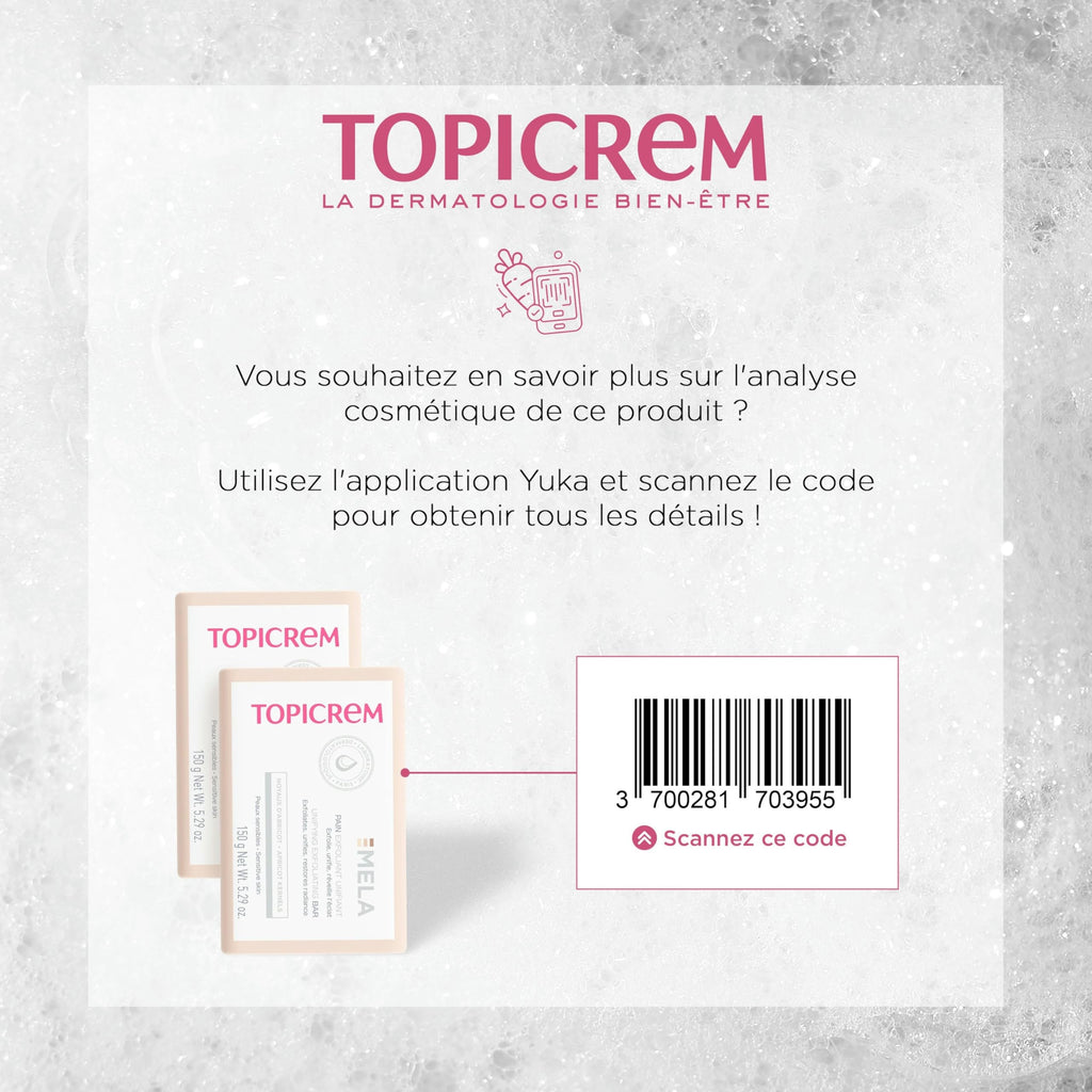 Topicrem Exfoliating Soap Bar for Sensitive Skin - Gentle Exfoliation & Natural Ingredients