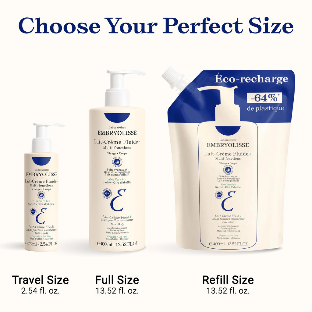 Embryolisse Multipurpose Moisturizing Cream - Hydrating, Makeup Remover & Mask for Dry Skin, Fragrance-Free, 2.54 fl oz