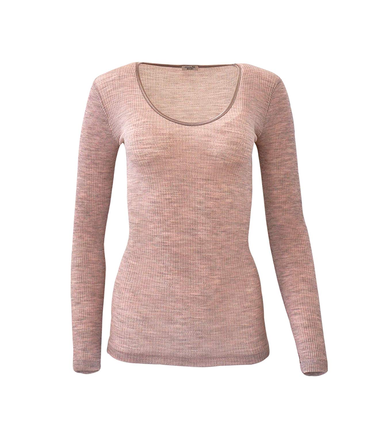 tittimitti EGi Luxury Wool Silk Long Sleeve Top with Satin Trim. Proudly Made in Italy (1437) — alternative angle