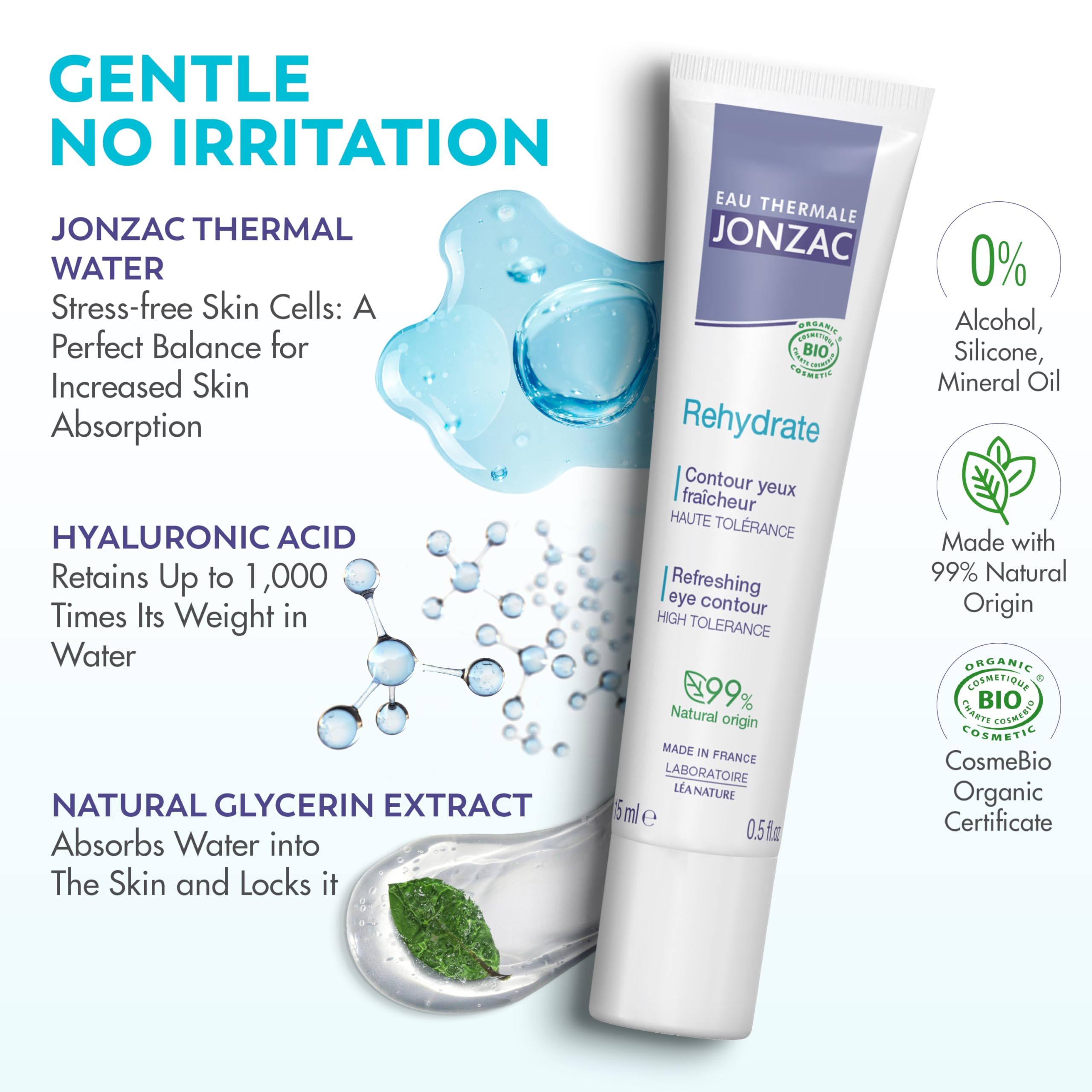 Eau Thermale Jonzac Soothing Eye Cream for Sensitive Skin - Hypoallergenic & Natural