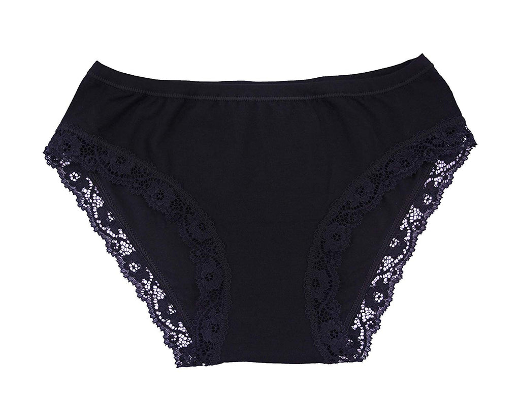 tittimitti EGI Luxury Modal Women's Lace-Trimmed Briefs Panties. Proudly Made in Italy.(1125) — side view