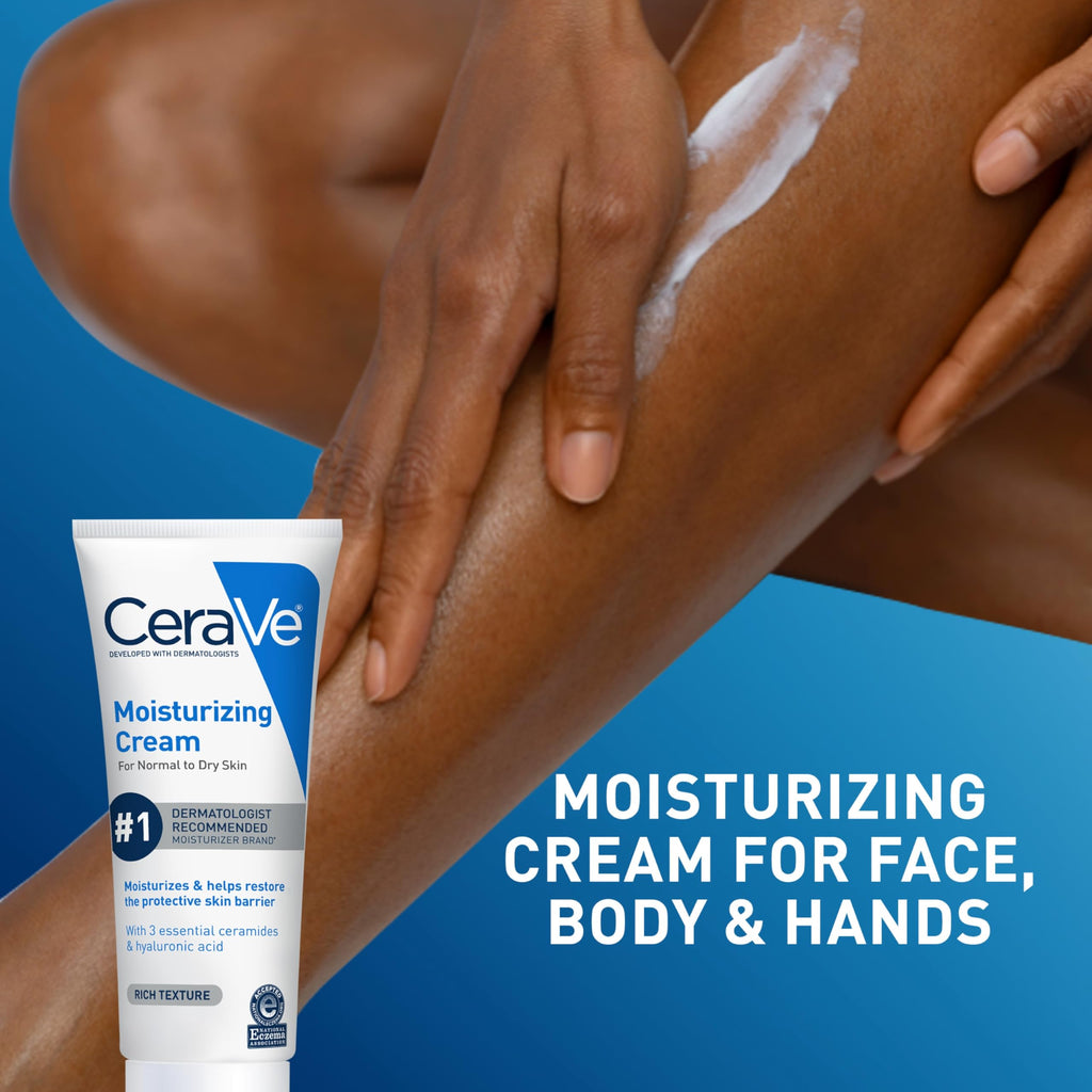 CERAVE Moisturizing Face Cream with SPF 50 - Hydrating, Non-Comedogenic Skincare for Normal to Dry Skin