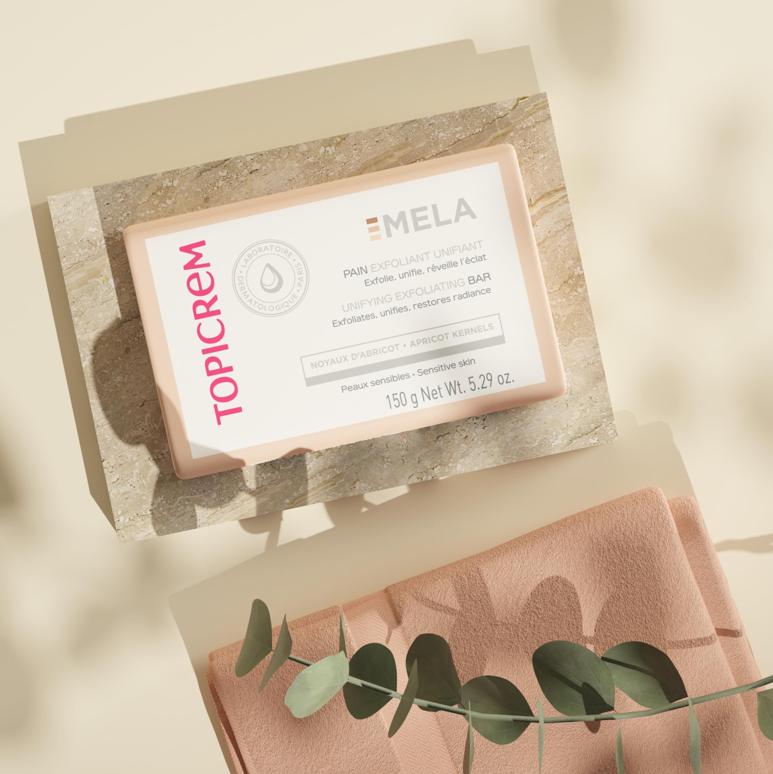 Topicrem Exfoliating Soap Bar for Sensitive Skin - Gentle Exfoliation & Natural Ingredients