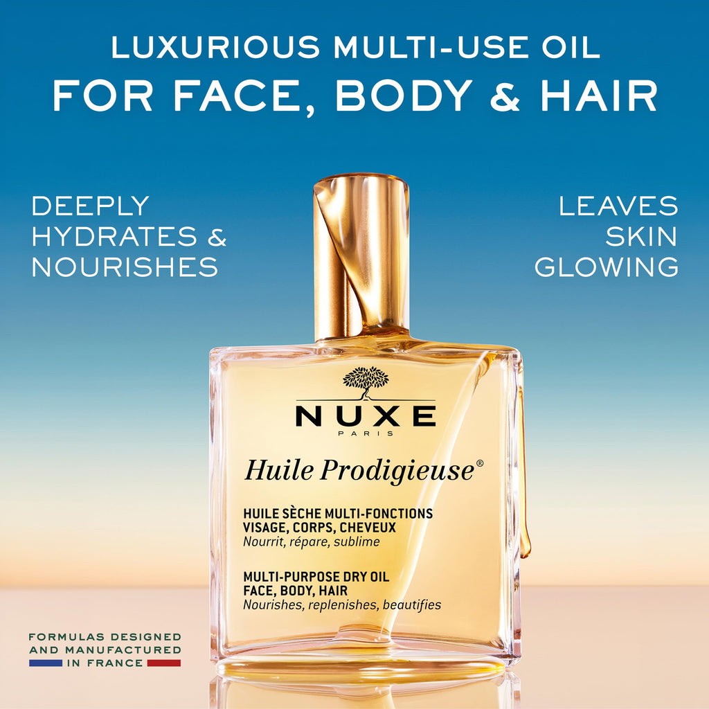 Nuxe Multi-purpose Beauty Oil - Natural Skincare, Nourishing Hair Care, Non-greasy Moisturizer - 3.38 fl oz