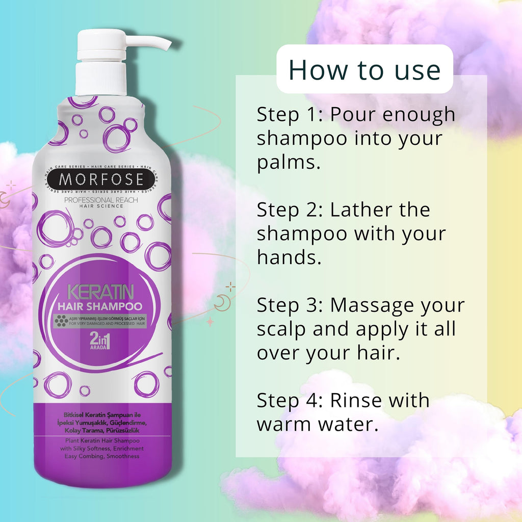 Morfose Keratin Shampoo 33oz - Strengthens and Repairs Hair | 1000 ml