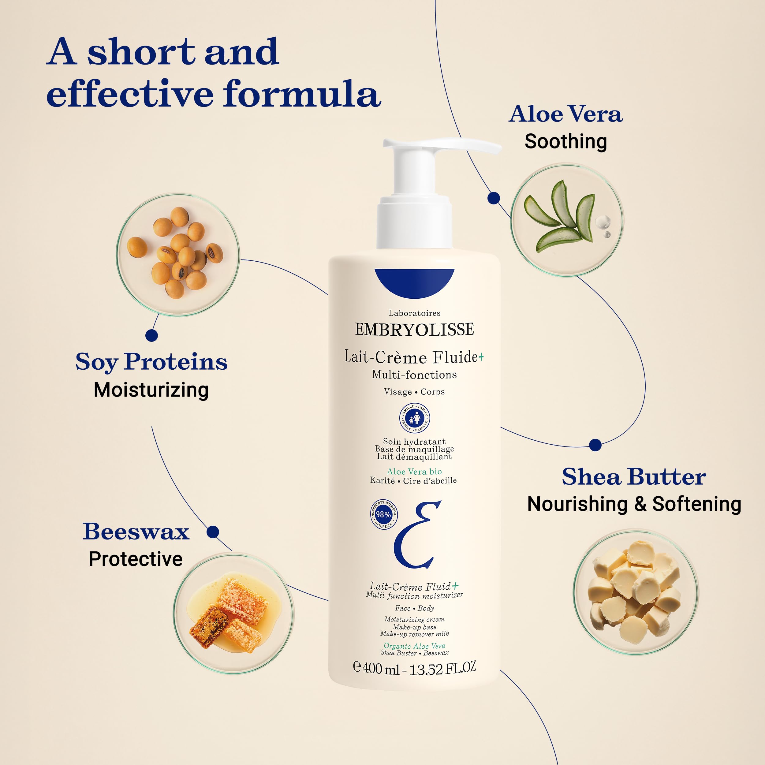 Embryolisse Lait Creme Fluide Moisturizing Cream - 400ml Hydrating Skincare for Sensitive Skin