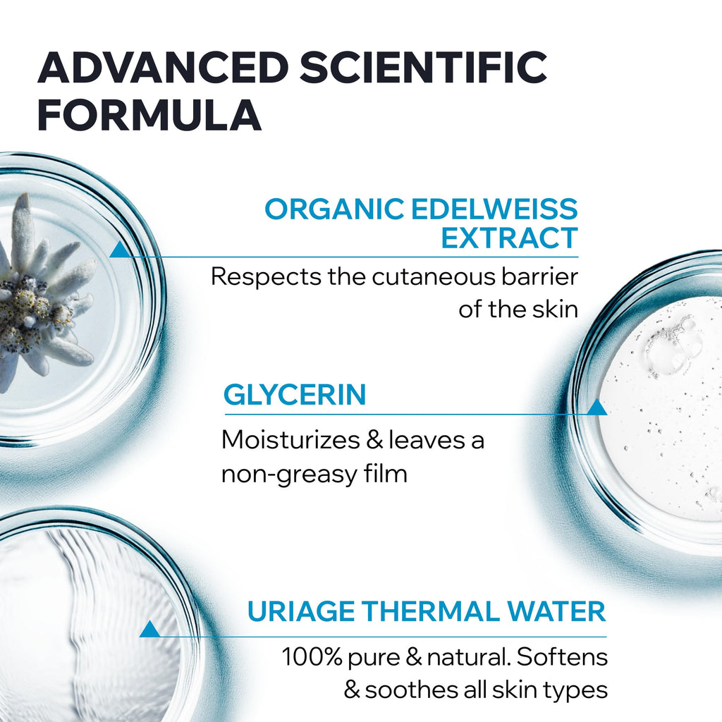Uriage Gentle Facial Cleansing Foam & Makeup Remover - Suitable for Normal & Combination Skin Types