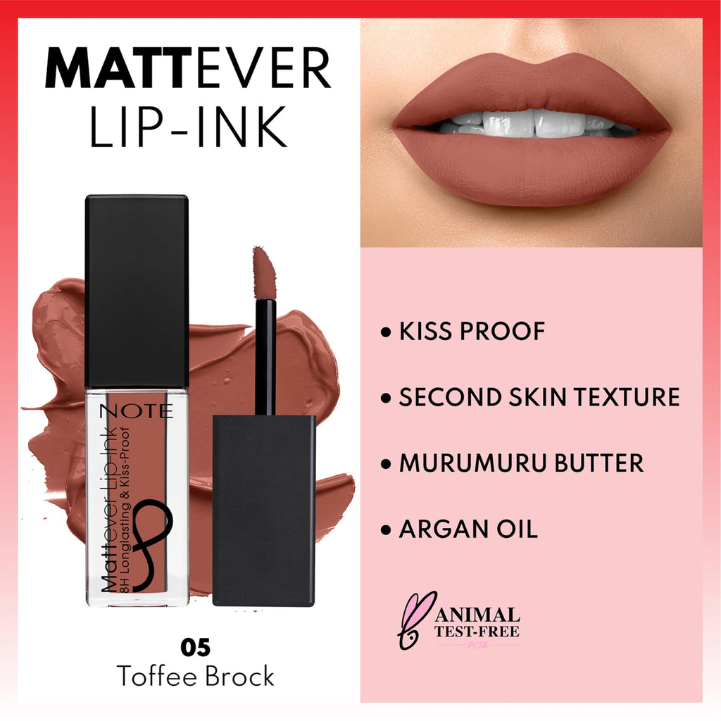 Note Mattever Lipstick 04 - Long-Lasting Liquid Lipstick, Vegan, Paraben-Free