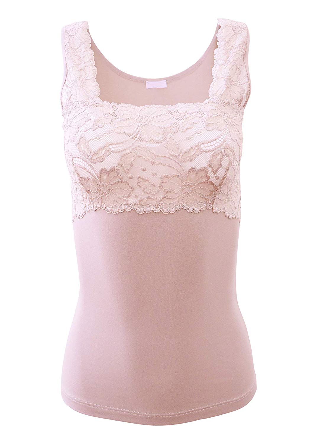 tittimitti EGI Luxury Modal Women's Lace-Trimmed Tank Top. Proudly Made in Italy (1137) — side view