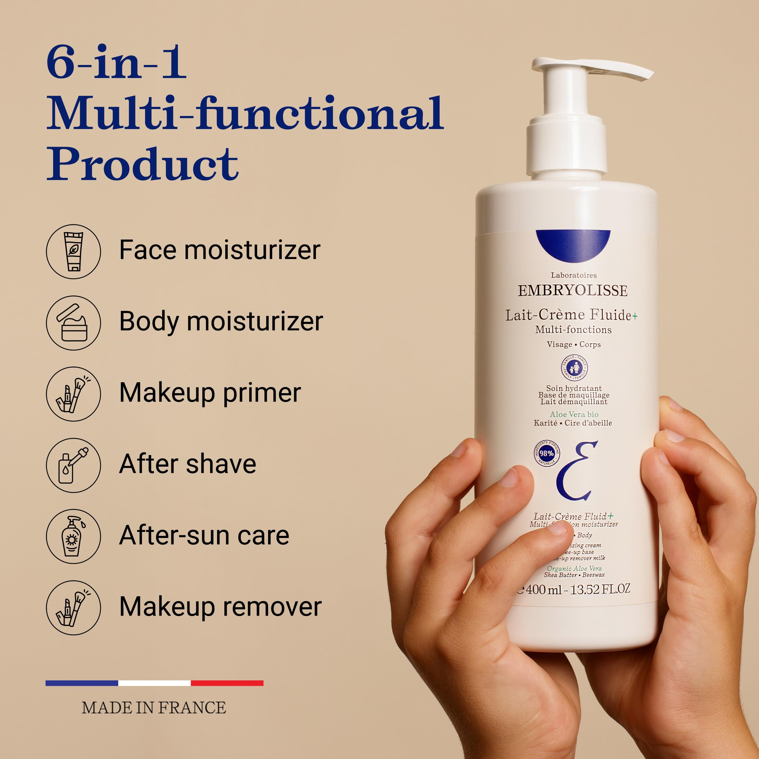 Embryolisse Lait Creme Fluide Moisturizing Cream - 400ml Hydrating Skincare for Sensitive Skin