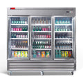 82-Inch Commercial Stainless Steel Upright Display 3 Section Merchandiser Refrigerator (SAK15724) – SAKSBY WHOLESALE