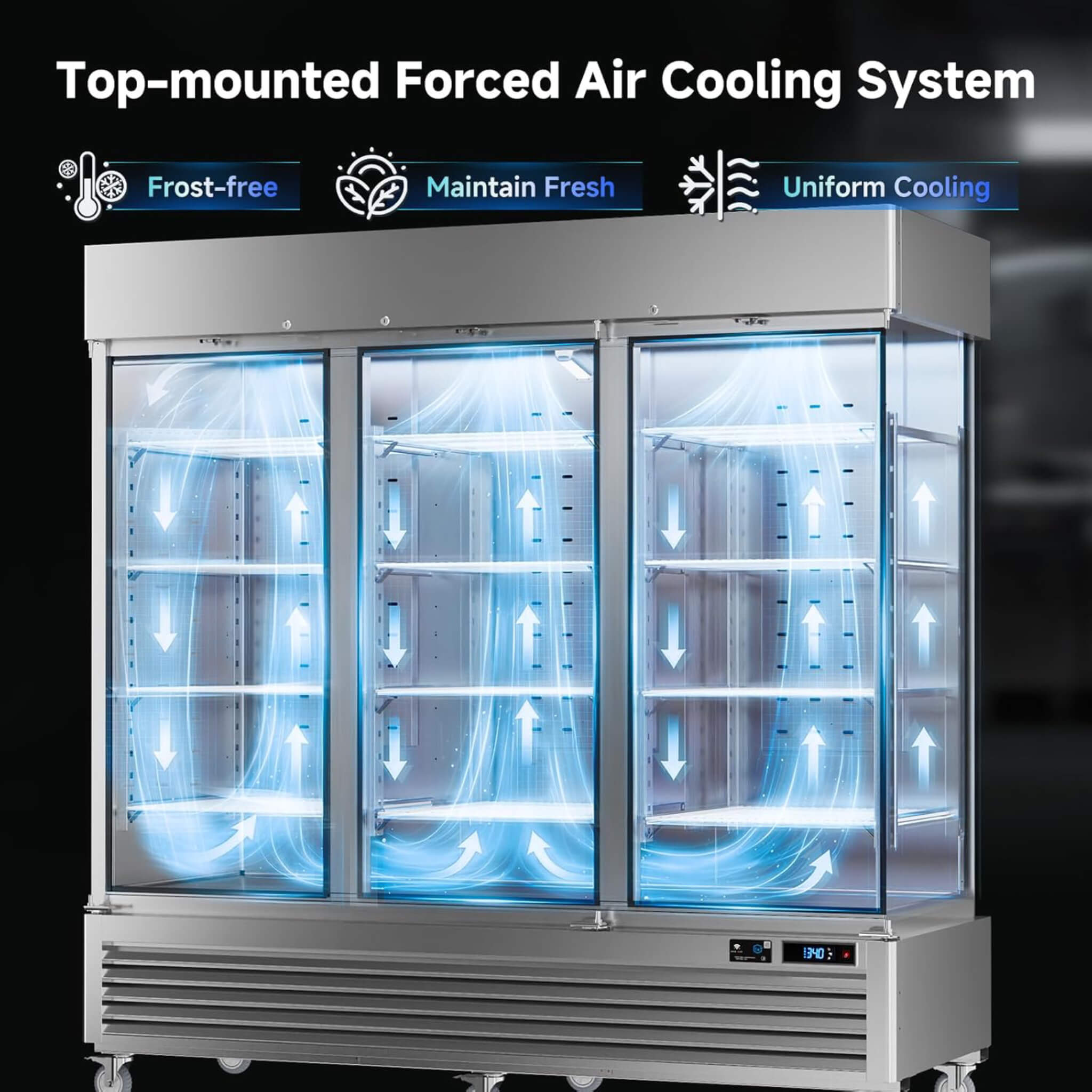 82-Inch Commercial 72 Cu.Ft 3-Door WiFi Refrigerator With Smart App Control (SAK58320) – SAKSBY WHOLESALE, view 4