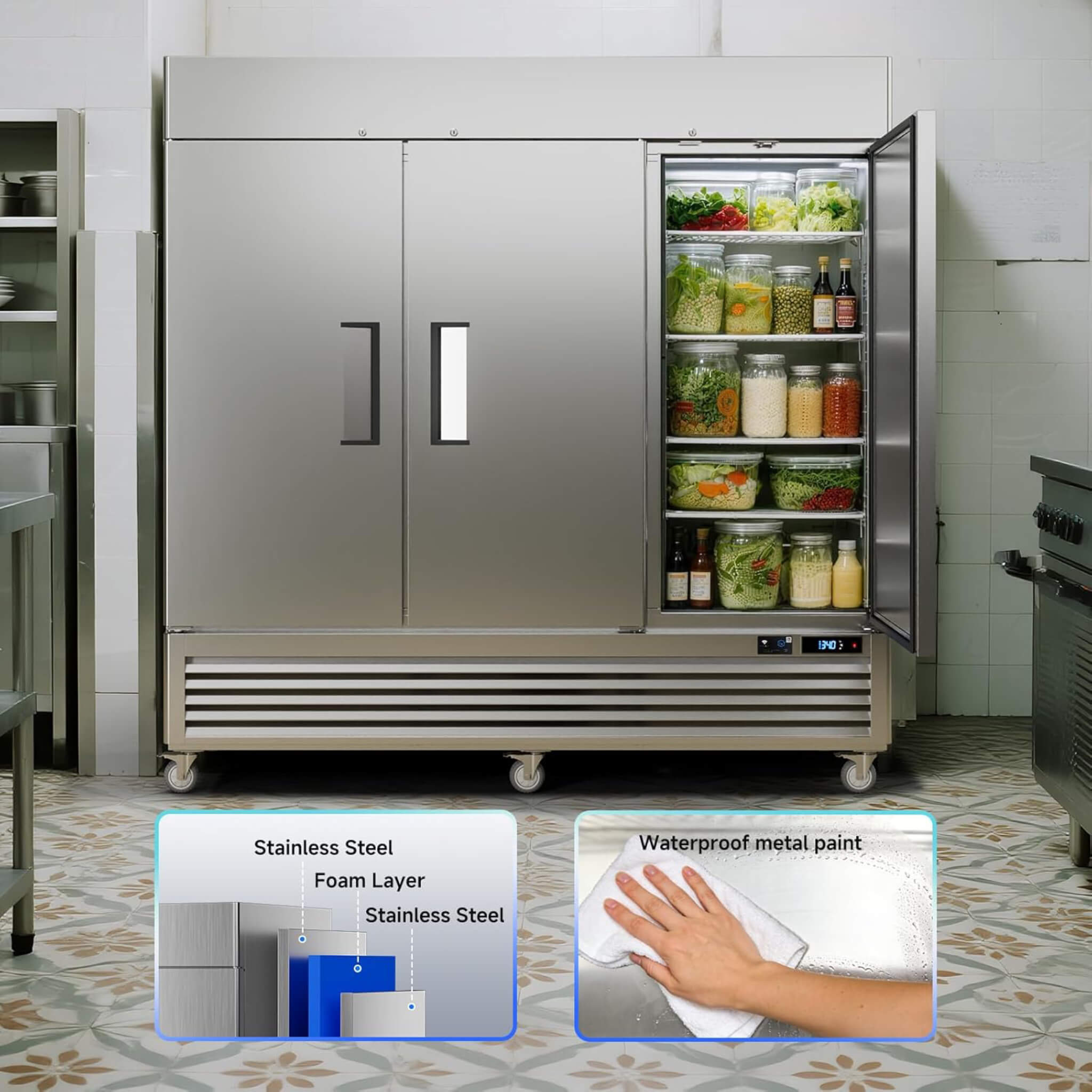 82-Inch Commercial 72 Cu.Ft 3-Door WiFi Refrigerator With Smart App Control (SAK58320) – SAKSBY WHOLESALE, view 9
